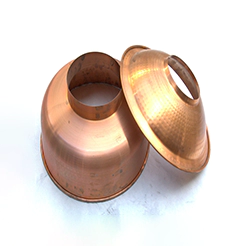 Copper parts metal spinning + 3D laser cutting