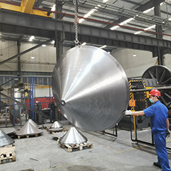 Large shear metal spinning work