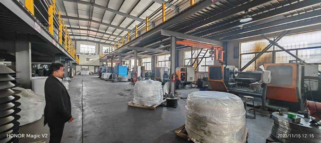 CNC spinning machine processing area