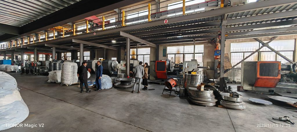 CNC spinning machine processing area